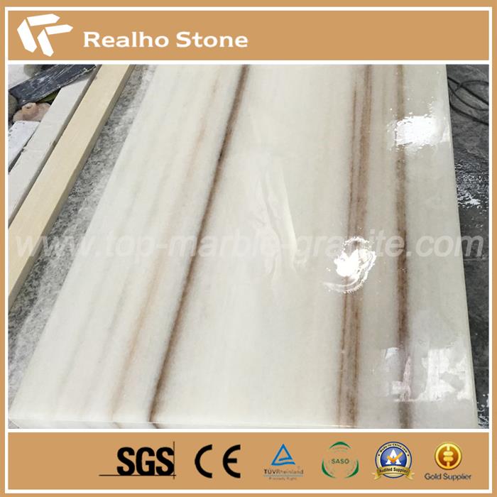 1 1/2 '' Calcatta Zebrino Dawb Pobzeb Marble rau Nightstand Saum 1 1/2'' Calcatta Zebrino White Marble Tiles for Nightstand Top