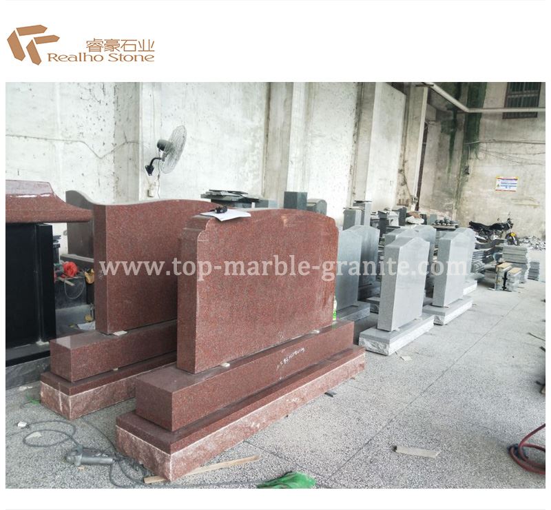 red granite headstone