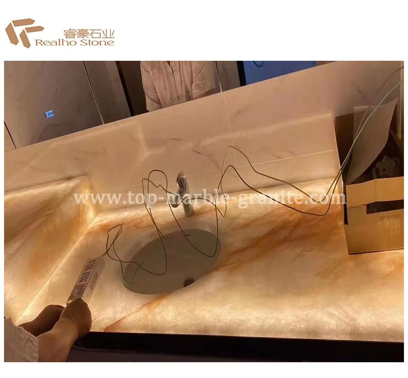 white onyx countertop