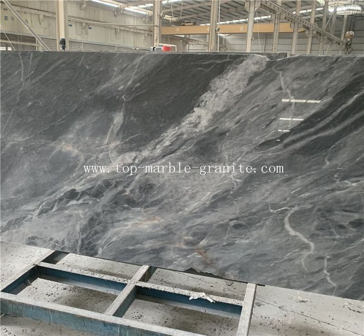 grey marble slab with white streaks