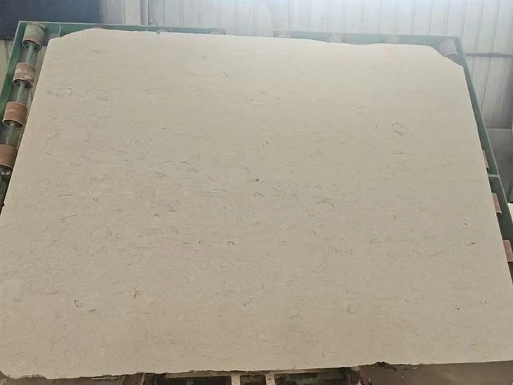 Beige limestone slabs