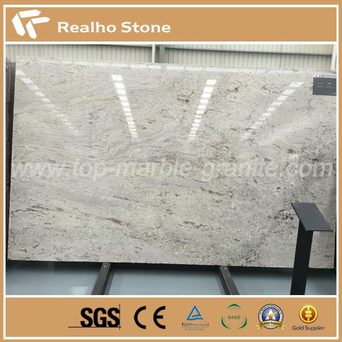 Indian Tshiab Dej Dawb Polished Granite Slabs Tus Nqi