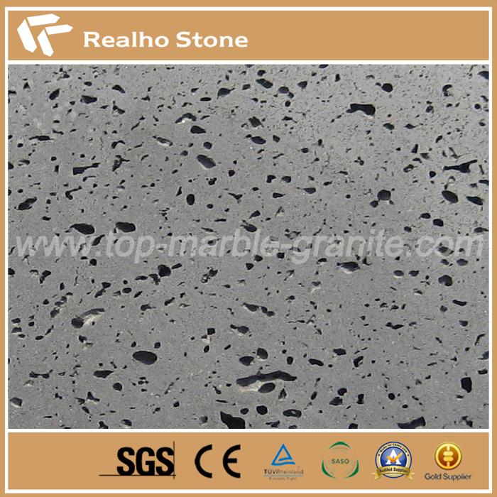 Hainan Dub Basalt nrog Cov Holes Loj Pob Zeb Pobzeb