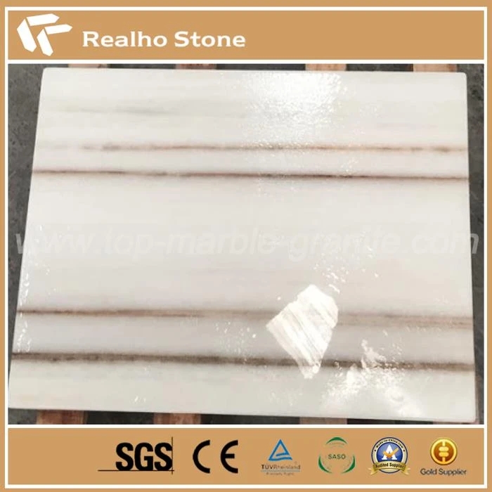 1 1/2 '' Laminated Calcatta Zebrino Dawb Marble Vuas Rau Cov Npau Suav Hmo Ntuj