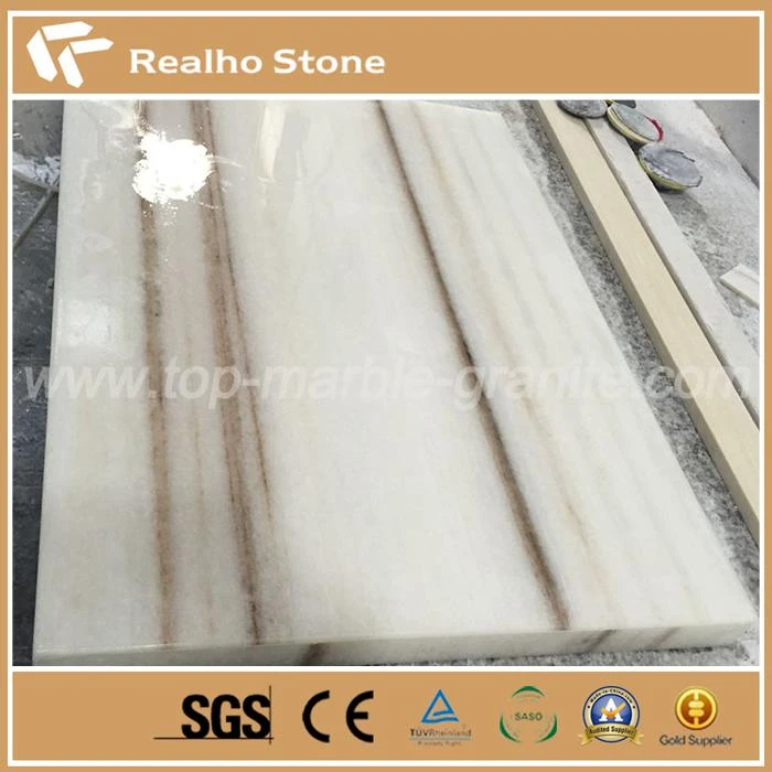1 1/2'' Laminated Calcatta Zebrino White Marble Tiles For Nightstand Top