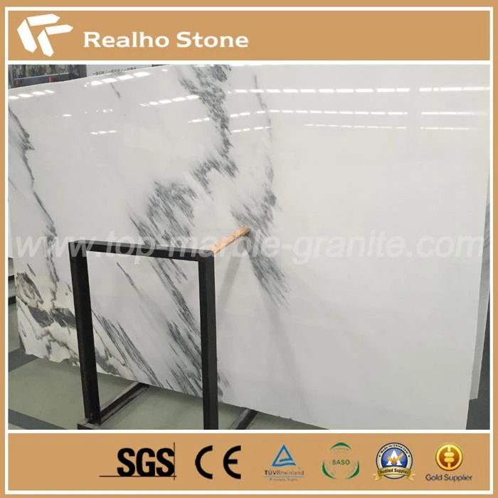 Ib Txoj Phiaj Loj Jazz Dawb Jade Marble Nrog Cov Dej Daj Hlua