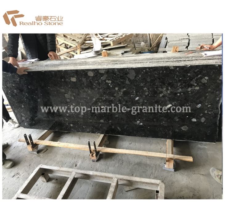 white wave granite slab