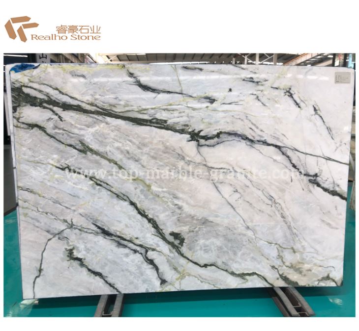 Orchild Dawb Marble Nrog Hlua Ntsuab