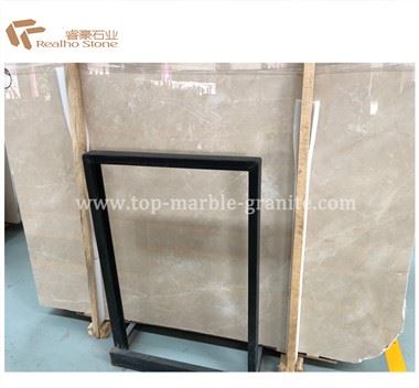 Burder Beige Marble Slab Rau Kev Muag Khoom