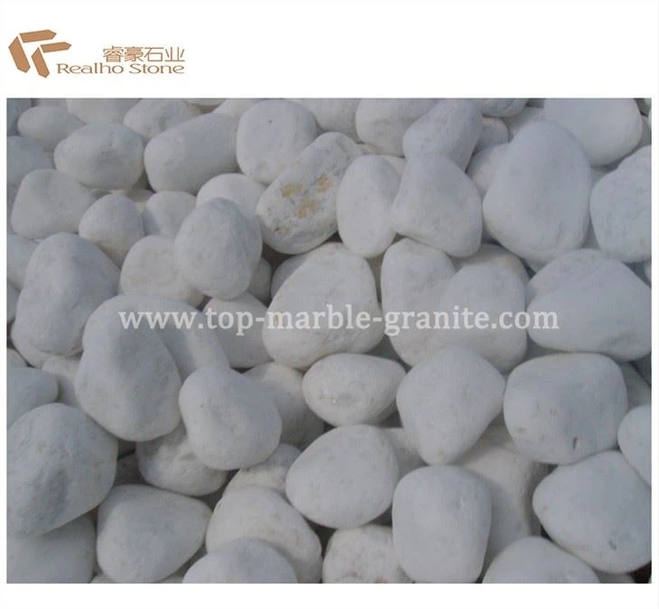 Tumbled Daus Dawb Pebble Pob Zeb