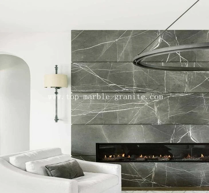 Grey Marble Nrog Dawb Veining