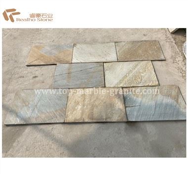 Rusty Xim Yellow Slate Flooring Pobzeb Rau Sab Nraud Pobzeb