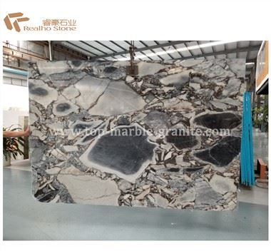 Titanic Storm Dawb / Xiav / Dub Marble Rau Countertop / Phab ntsa / Pem Teb / Pobzeb / Cov Khoom Siv Hauv Tsev