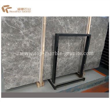 Tundra Grey Marble Slab rau Sab Hauv Kho Kom Zoo Nkauj