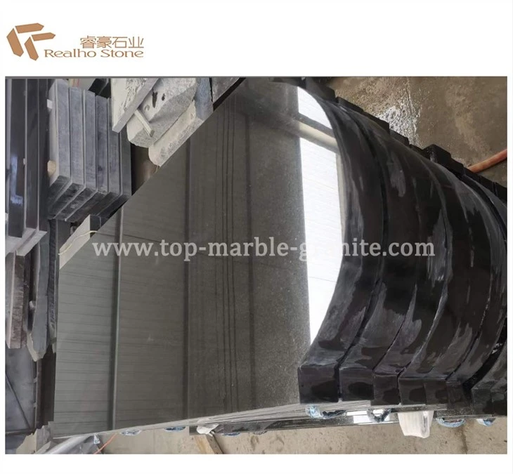 Black granite polished tombstone