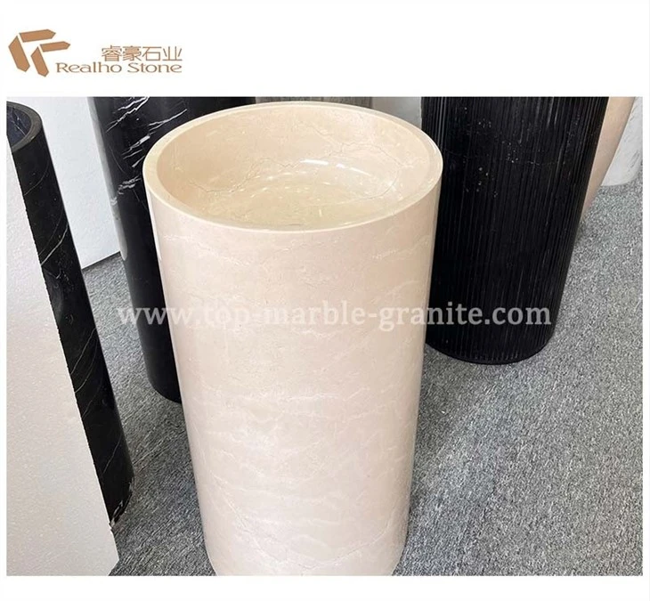 Beige marble basin