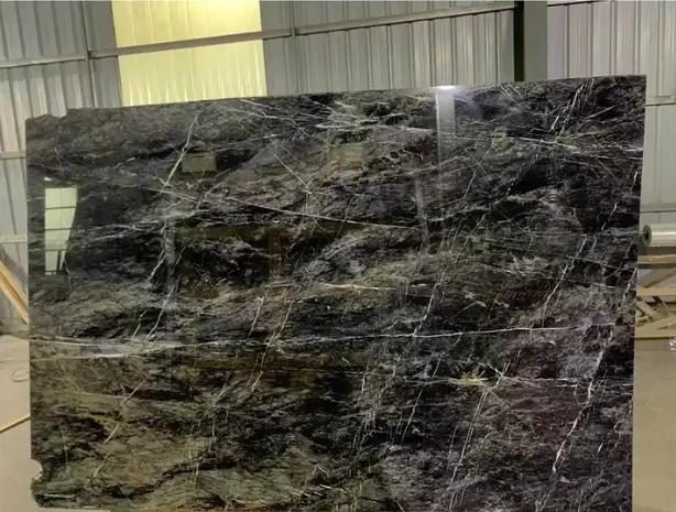 Serpentino Verde Vittoria Tsaus Grey Marble Slab Polished