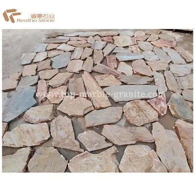 Yellow Slate Random Size Pob Zeb Rau Sab nrauv phab ntsa thiab pem teb